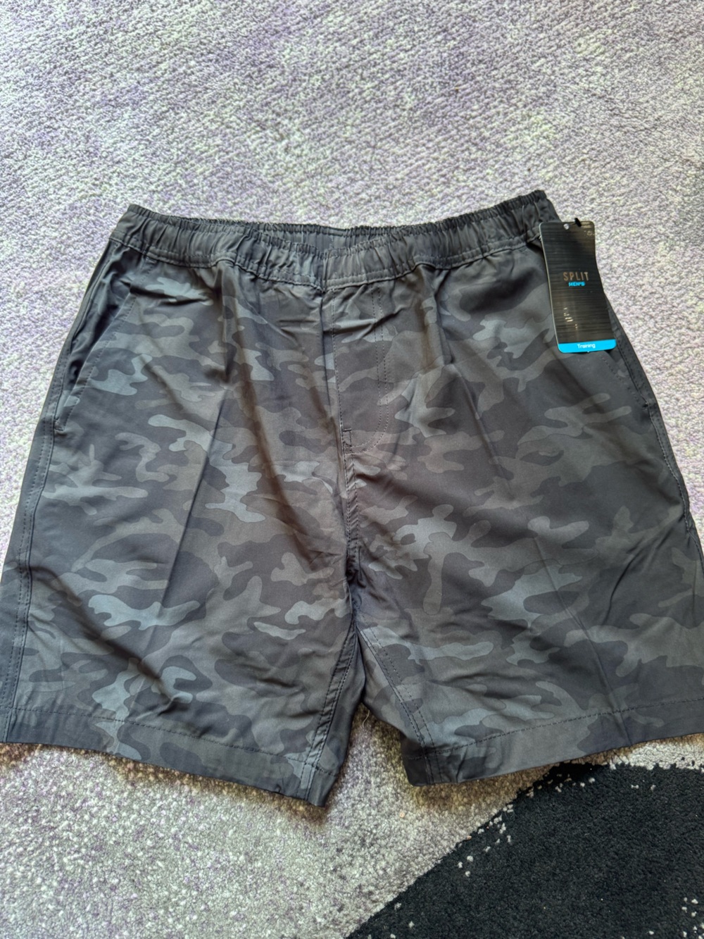 NWT SPLIT Men's Black Camo Athletic Shorts